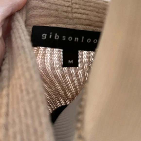 NWOT Gibsonlook Long Tan Ribbed Duster, Medium, Never Worn - Picture 5 of 6